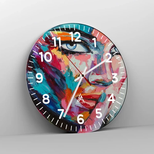 Wall clock - Clock on glass - Our First Secret - 40x40 cm