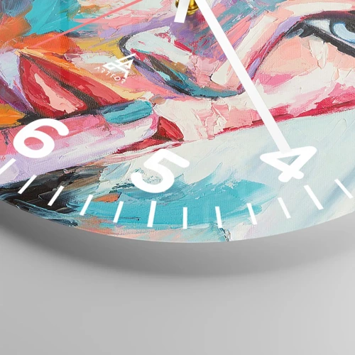 Wall clock - Clock on glass - Our First Secret - 40x40 cm