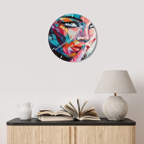 Wall clock - Clock on glass - Our First Secret - 40x40 cm