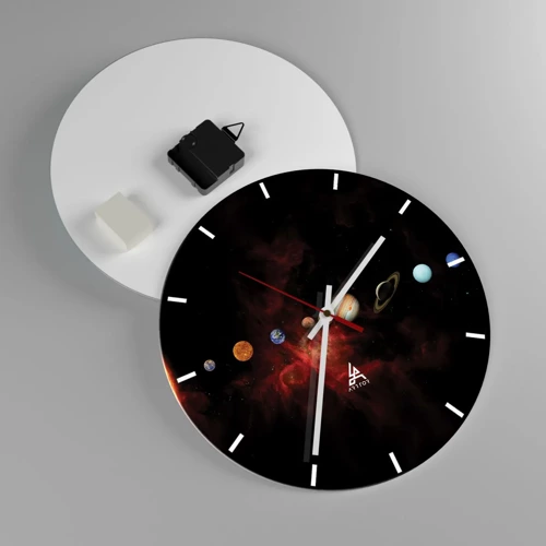 Wall clock - Clock on glass - Our Neighbourhood - 30x30 cm