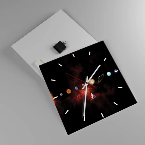 Wall clock - Clock on glass - Our Neighbourhood - 40x40 cm