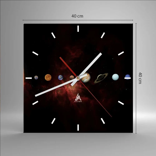 Wall clock - Clock on glass - Our Neighbourhood - 40x40 cm