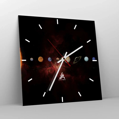 Wall clock - Clock on glass - Our Neighbourhood - 40x40 cm