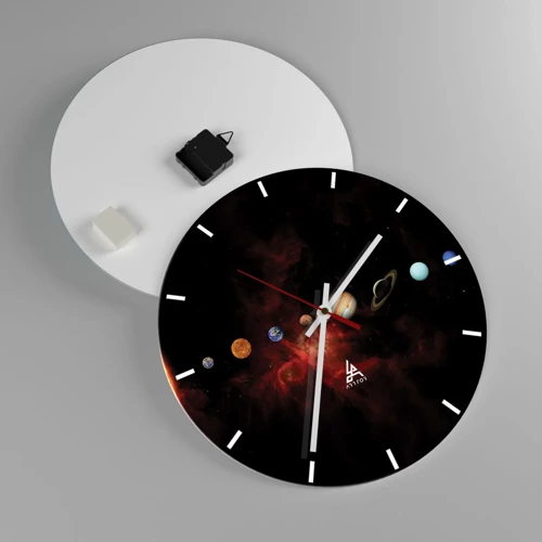 Wall clock - Clock on glass - Our Neighbourhood - 40x40 cm