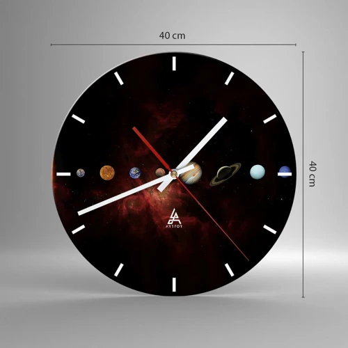 Wall clock - Clock on glass - Our Neighbourhood - 40x40 cm