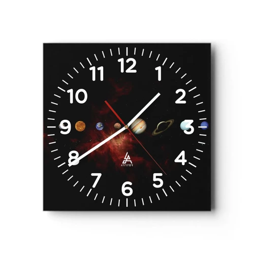 Wall clock - Clock on glass - Our Neighbourhood - 40x40 cm