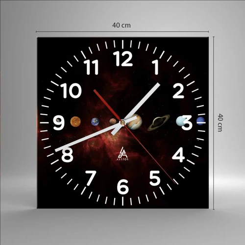 Wall clock - Clock on glass - Our Neighbourhood - 40x40 cm