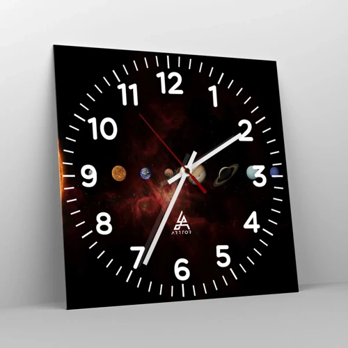 Wall clock - Clock on glass - Our Neighbourhood - 40x40 cm