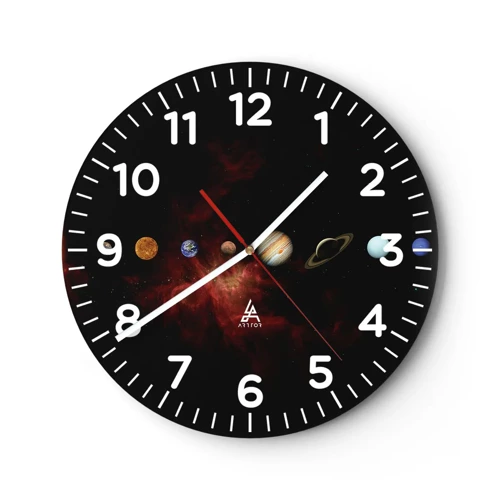 Wall clock - Clock on glass - Our Neighbourhood - 40x40 cm