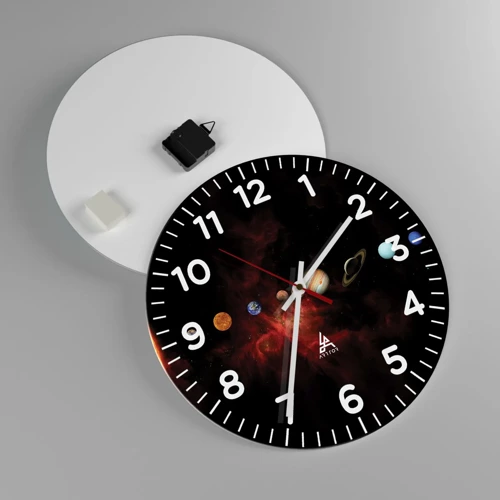 Wall clock - Clock on glass - Our Neighbourhood - 40x40 cm