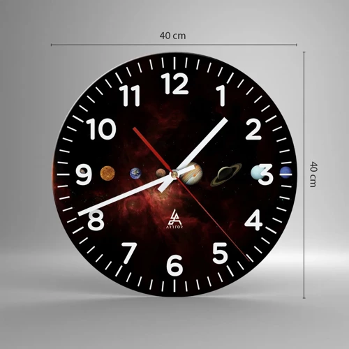 Wall clock - Clock on glass - Our Neighbourhood - 40x40 cm