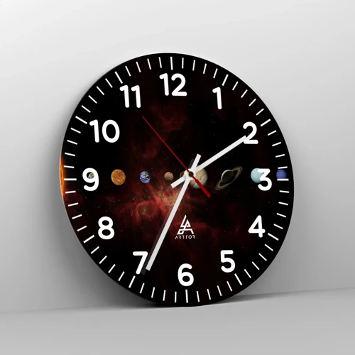 Wall clock - Clock on glass - Our Neighbourhood - 40x40 cm