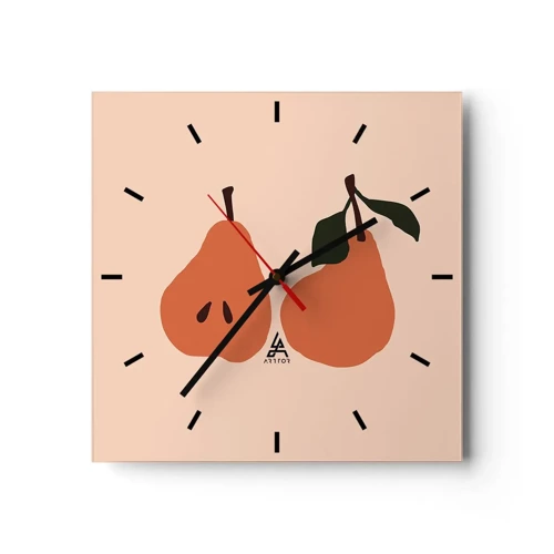 Wall clock - Clock on glass - Overly Sweet - 30x30 cm