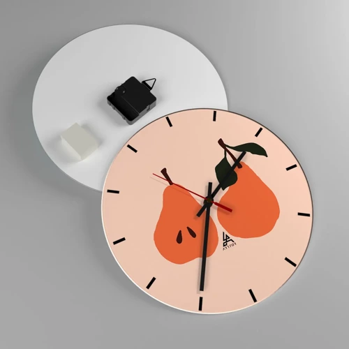 Wall clock - Clock on glass - Overly Sweet - 30x30 cm