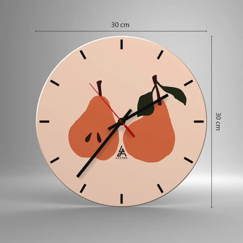 Wall clock - Clock on glass - Overly Sweet - 30x30 cm