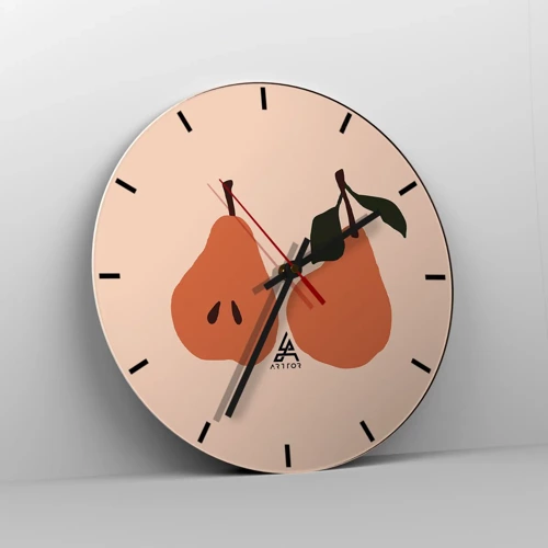 Wall clock - Clock on glass - Overly Sweet - 30x30 cm