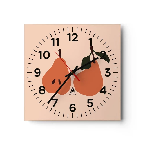 Wall clock - Clock on glass - Overly Sweet - 30x30 cm