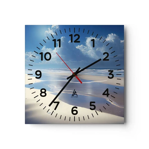 Wall clock - Clock on glass - Paradise Holiday - 30x30 cm
