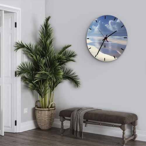 Wall clock - Clock on glass - Paradise Holiday - 40x40 cm