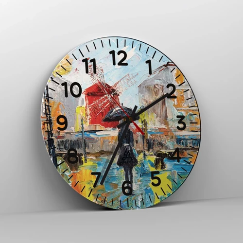 Wall clock - Clock on glass - Parisian Legends - 30x30 cm