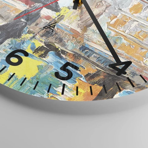 Wall clock - Clock on glass - Parisian Legends - 30x30 cm