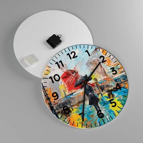 Wall clock - Clock on glass - Parisian Legends - 40x40 cm