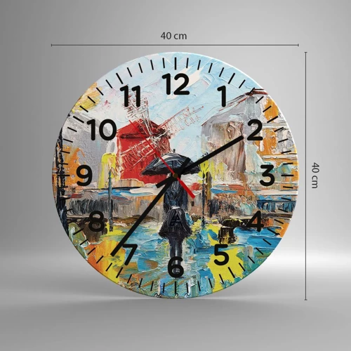 Wall clock - Clock on glass - Parisian Legends - 40x40 cm