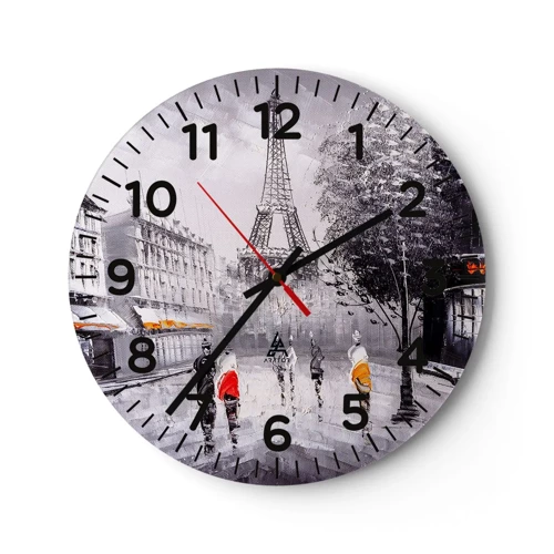 Wall clock - Clock on glass - Parisian Walk - 40x40 cm