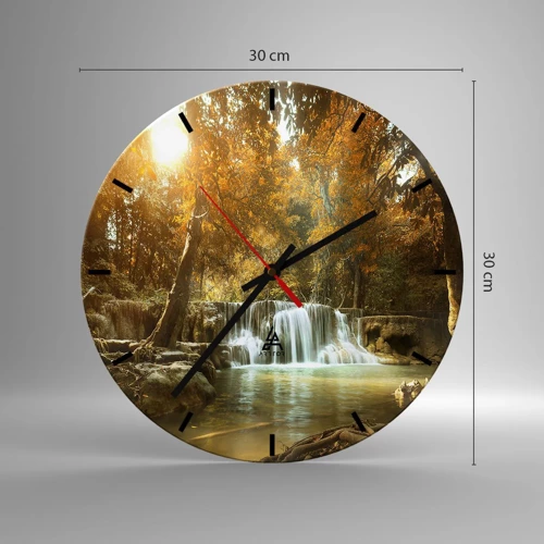 Wall clock - Clock on glass - Park Cascade - 30x30 cm