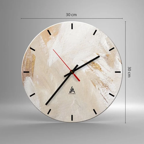 Wall clock - Clock on glass - Pastel Composition - 30x30 cm