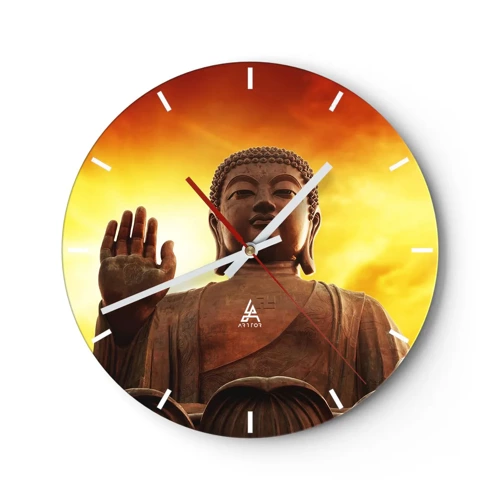 Wall clock - Clock on glass - Peace of the World - 30x30 cm