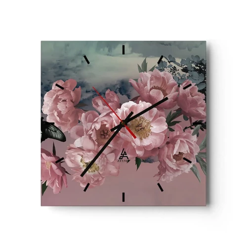 Wall clock - Clock on glass - Peak of Romanticism - 30x30 cm