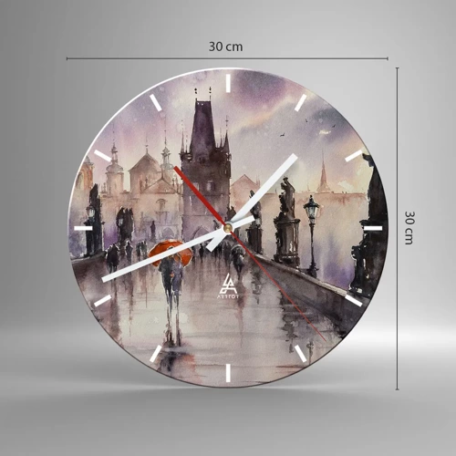 Wall clock - Clock on glass - Peaople Don't Change - 30x30 cm