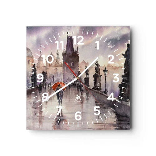 Wall clock - Clock on glass - Peaople Don't Change - 30x30 cm