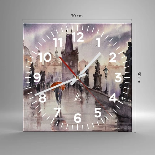 Wall clock - Clock on glass - Peaople Don't Change - 30x30 cm