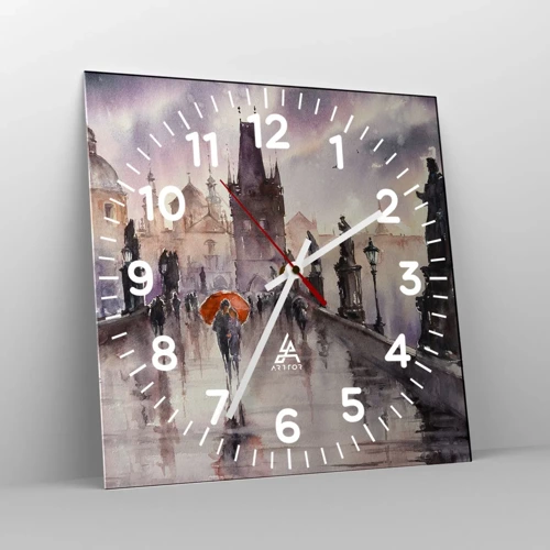 Wall clock - Clock on glass - Peaople Don't Change - 30x30 cm