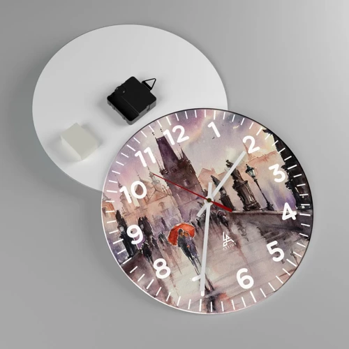 Wall clock - Clock on glass - Peaople Don't Change - 30x30 cm