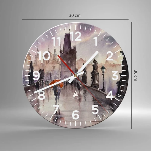 Wall clock - Clock on glass - Peaople Don't Change - 30x30 cm