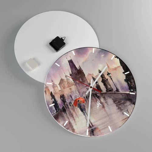 Wall clock - Clock on glass - Peaople Don't Change - 40x40 cm