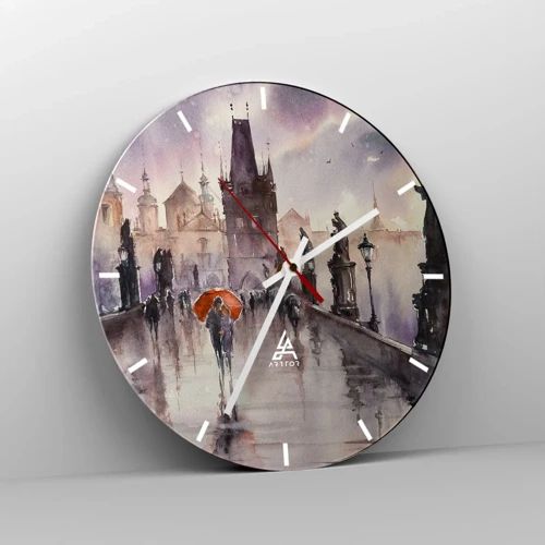 Wall clock - Clock on glass - Peaople Don't Change - 40x40 cm