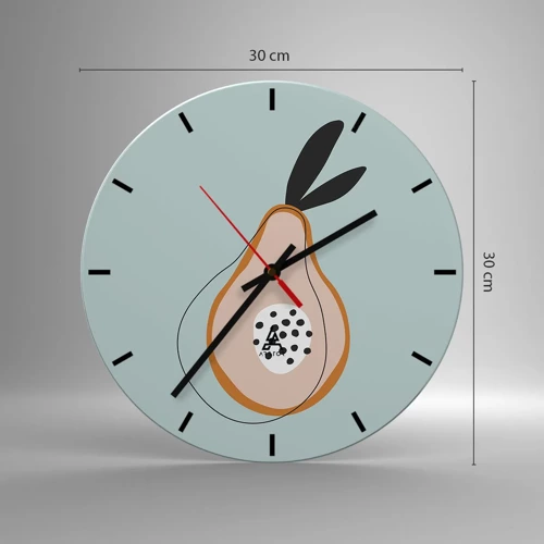 Wall clock - Clock on glass - Penetrating the Nature of Things - 30x30 cm