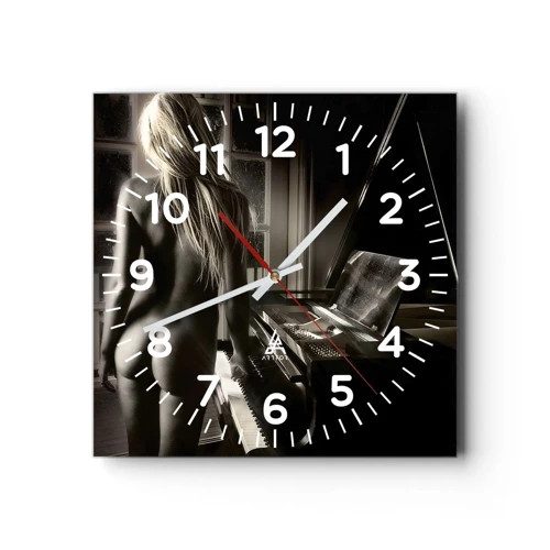 Wall clock - Clock on glass - Perfect Evening Harmony - 30x30 cm