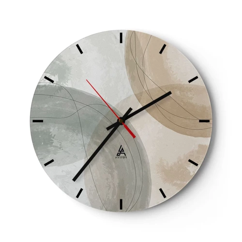 Wall clock - Clock on glass - Permeation of Worlds - 30x30 cm