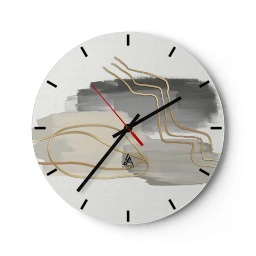 Wall clock - Clock on glass - Persistance and Movement - 30x30 cm