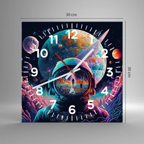 Wall clock - Clock on glass - Philosophers Didn't Imagine This - 30x30 cm