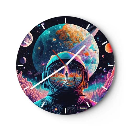 Wall clock - Clock on glass - Philosophers Didn't Imagine This - 40x40 cm