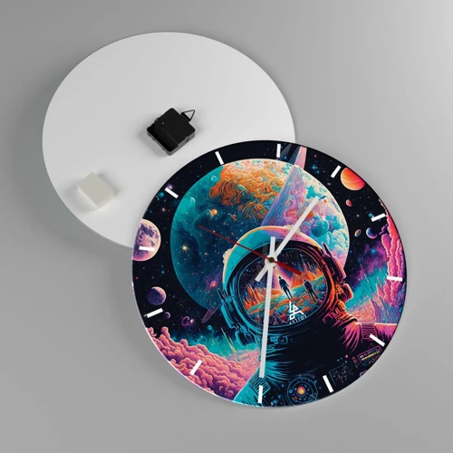 Wall clock - Clock on glass - Philosophers Didn't Imagine This - 40x40 cm