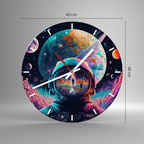 Wall clock - Clock on glass - Philosophers Didn't Imagine This - 40x40 cm