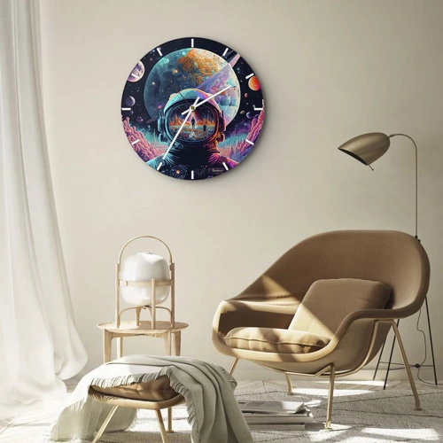 Wall clock - Clock on glass - Philosophers Didn't Imagine This - 40x40 cm