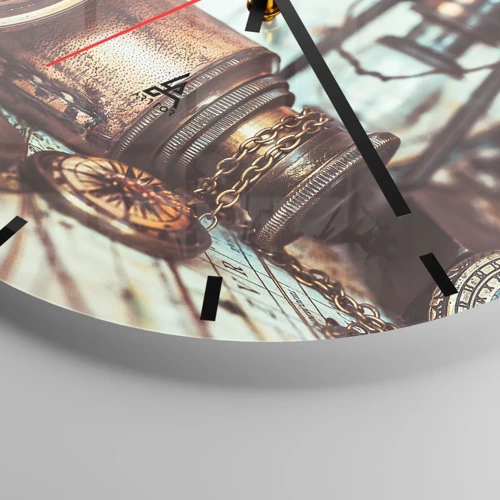 Wall clock - Clock on glass - Pirate Adventure in the Caribbean - 30x30 cm